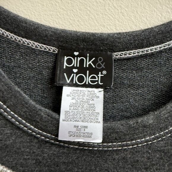 Pink & Violet Bunny Dress Girls Size 6 Gray & Pink Frilly Sequin Easter - Picture 5 of 5